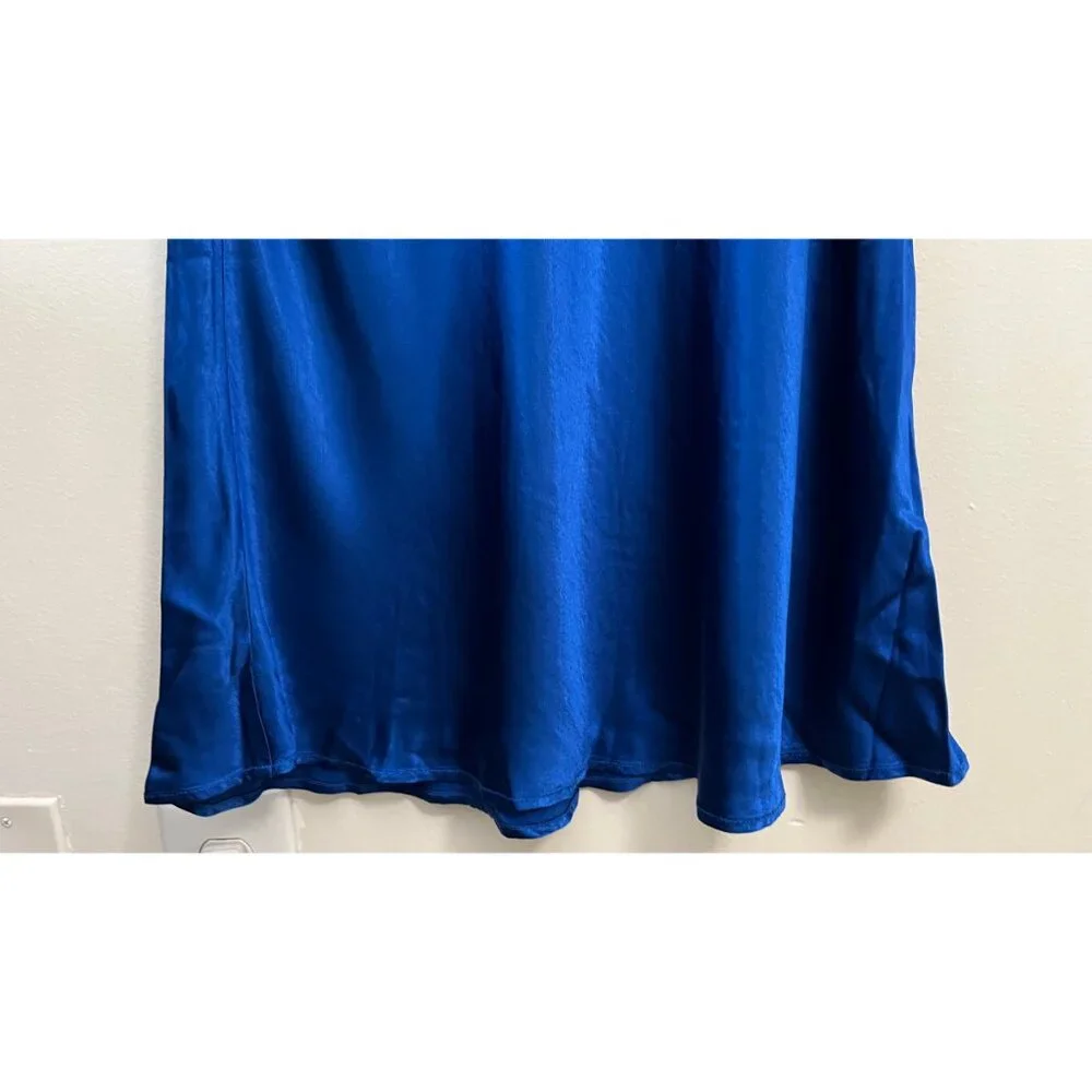 RAQUEL ALLEGRA LAPIS BLUE SLIP DRESS S - Picture 5 of 11